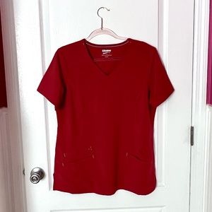 Scrubstar Women's Fashion Premium Performance Mock Wrap Chili Red Scrub Top M